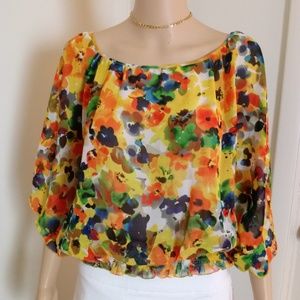 Apostrophe Floral Print Blouse Size XL